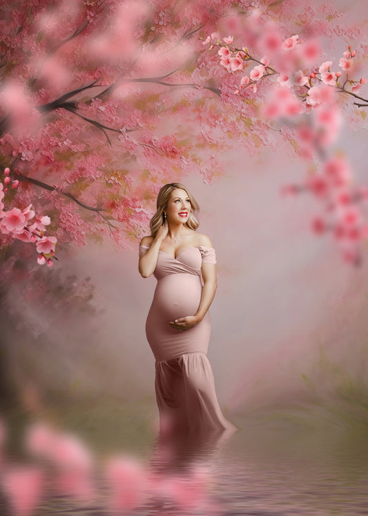 Incorporating Digital Backdrop Overlays into Luxury Maternity Photo Sessions