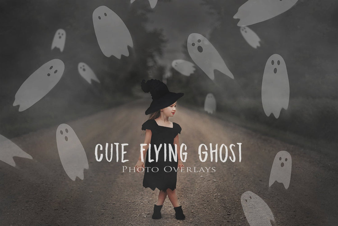 Bring Playful Spookiness to Your Photography with Cute Ghost Overlays