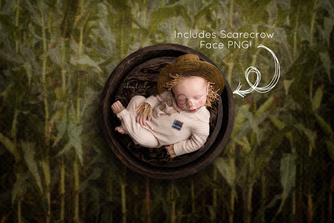 Cornfield Newborn Digital Backdrop | Rustic & Timeless Photography