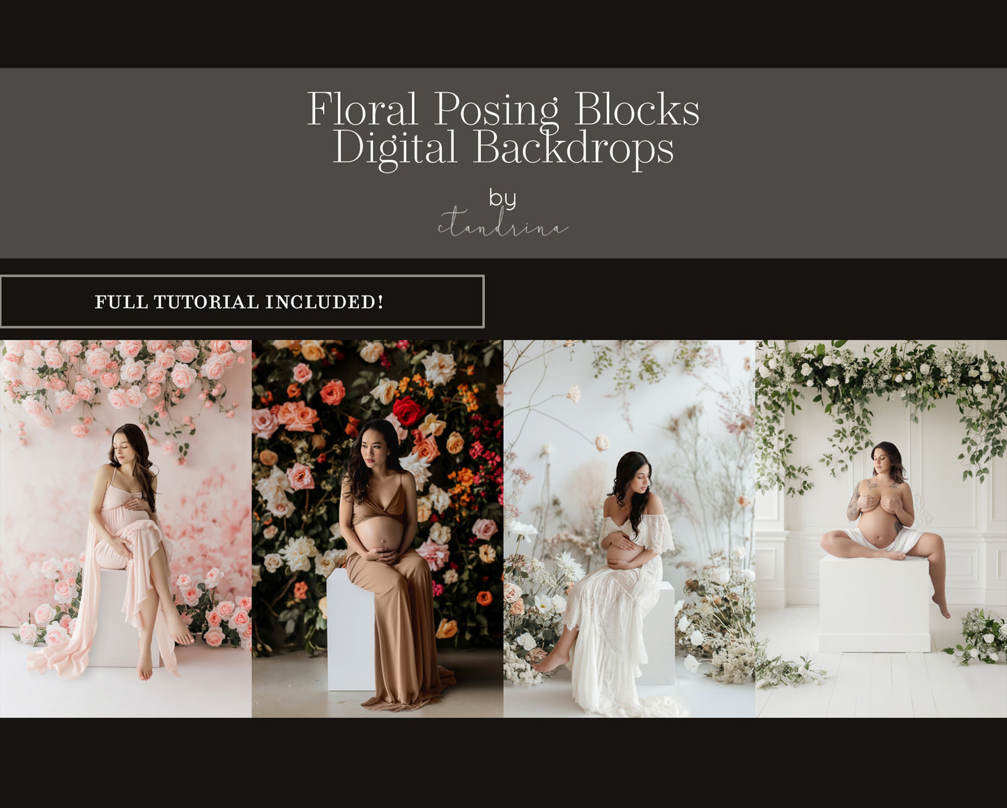 Floral Posing Block Digital Backdrops