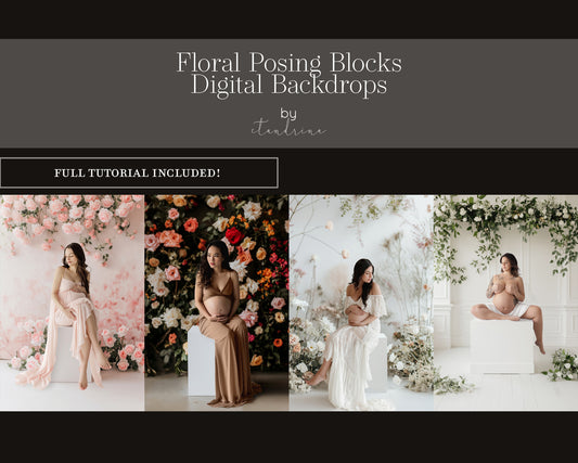 Floral Posing Block Digital Backdrops