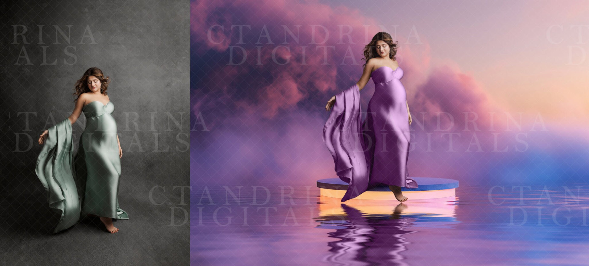 Water Podium Digital Backdrops, Maternity Digital Backdrops for Photoshop, Dreamy Luxury Maternity Digital Backdrops for Photoshop Composite