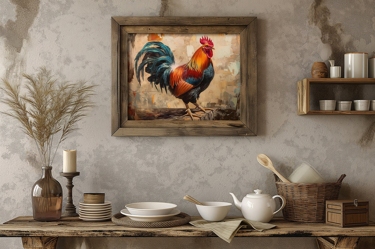 Painted Rooster Digital PRINTABLE