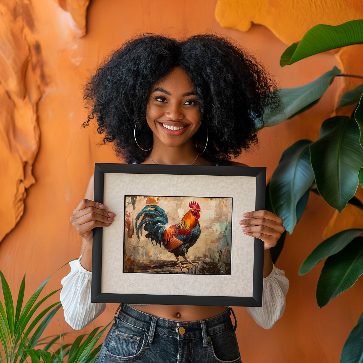 Painted Rooster Digital PRINTABLE