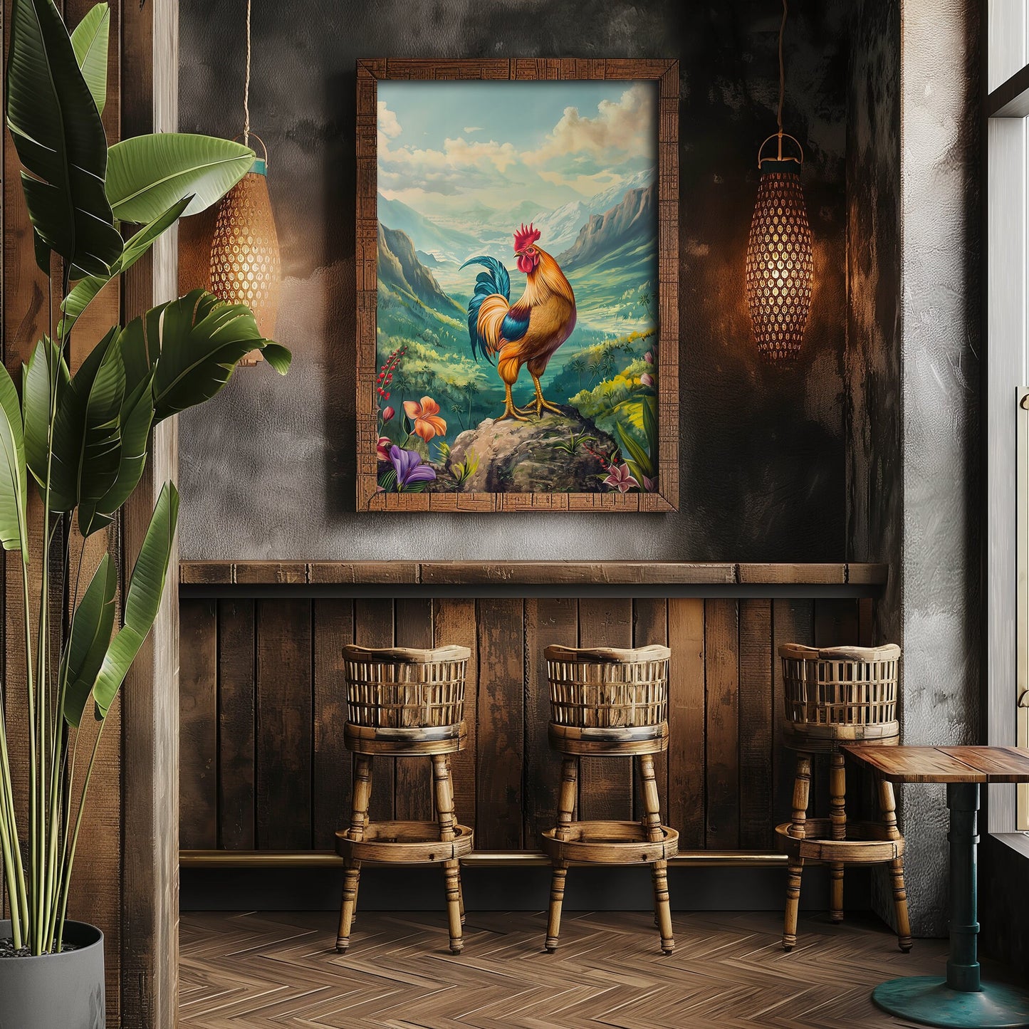 Hawaiian Rooster Mountain Top PRINTABLE