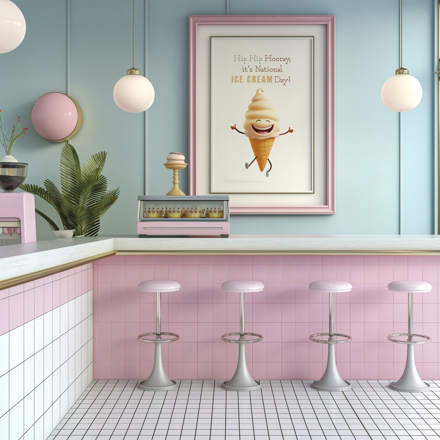 Hip Hip Hooray It's National Ice Cream Day PRINTABLE