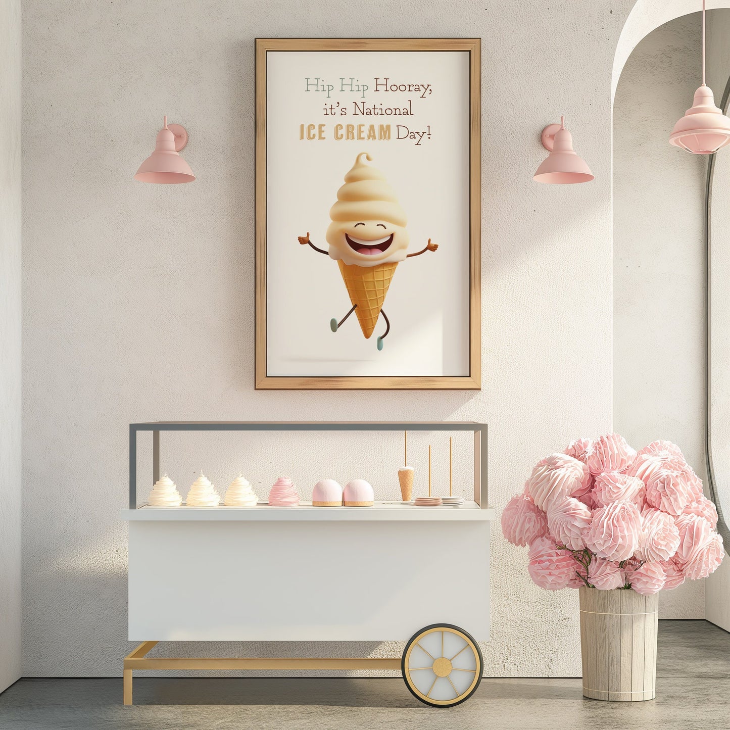 Hip Hip Hooray It's National Ice Cream Day PRINTABLE
