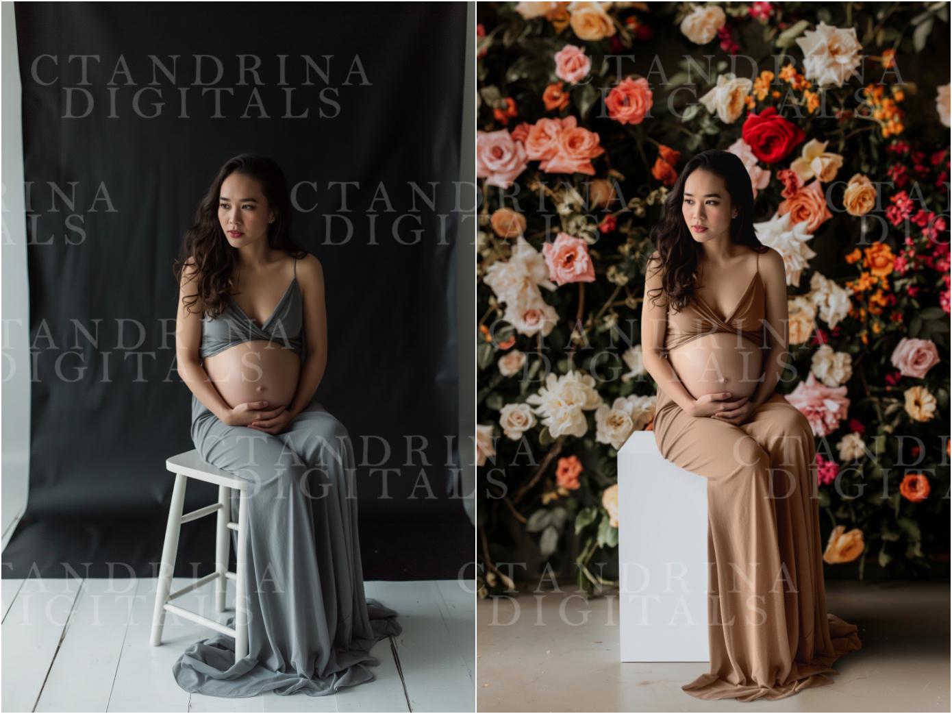 Floral Posing Block Digital Backdrops, Photography White Posing Block Digital Backgrounds, Maternity Digital Backdrops, Floral Backdrops