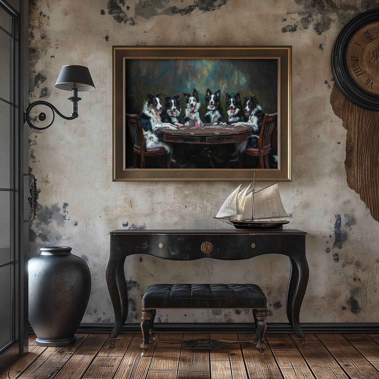 Border Collies Playing Poker PRINTABLE