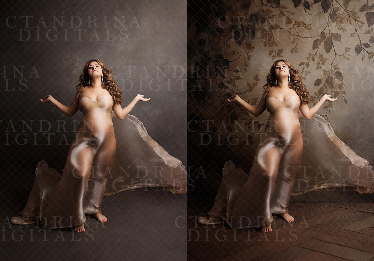 Fall Vine Studio Digital Backdrops, Maternity Digital Backdrops, Autumn Photoshop Digital Backdrops, Fall Leaf Vine Backdrops for Portraits
