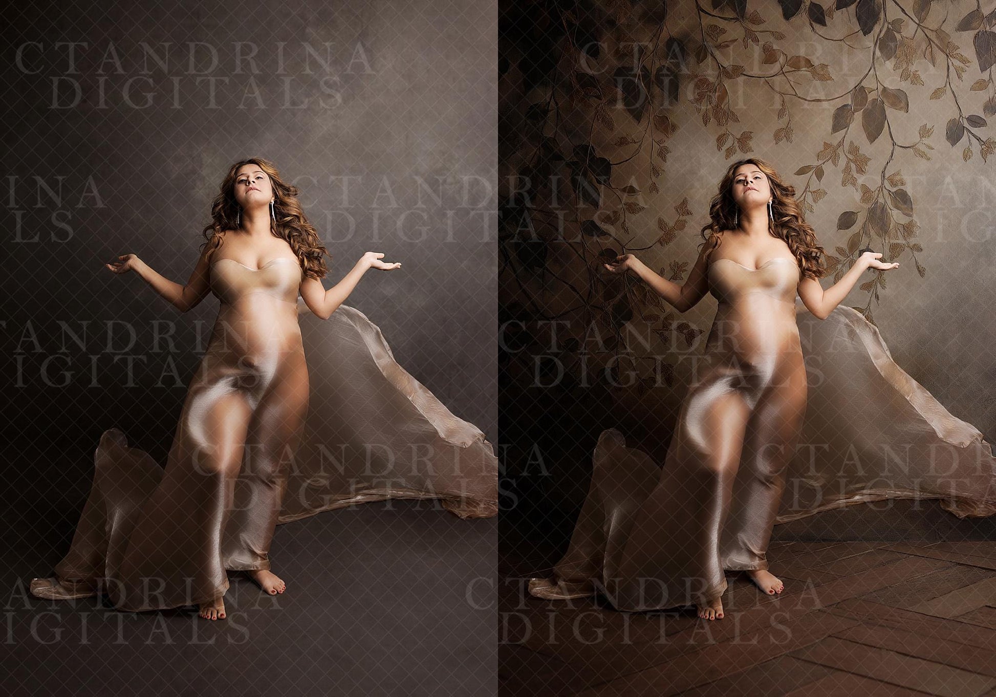 Fall Vine Studio Digital Backdrops, Maternity Digital Backdrops, Autumn Photoshop Digital Backdrops, Fall Leaf Vine Backdrops for Portraits