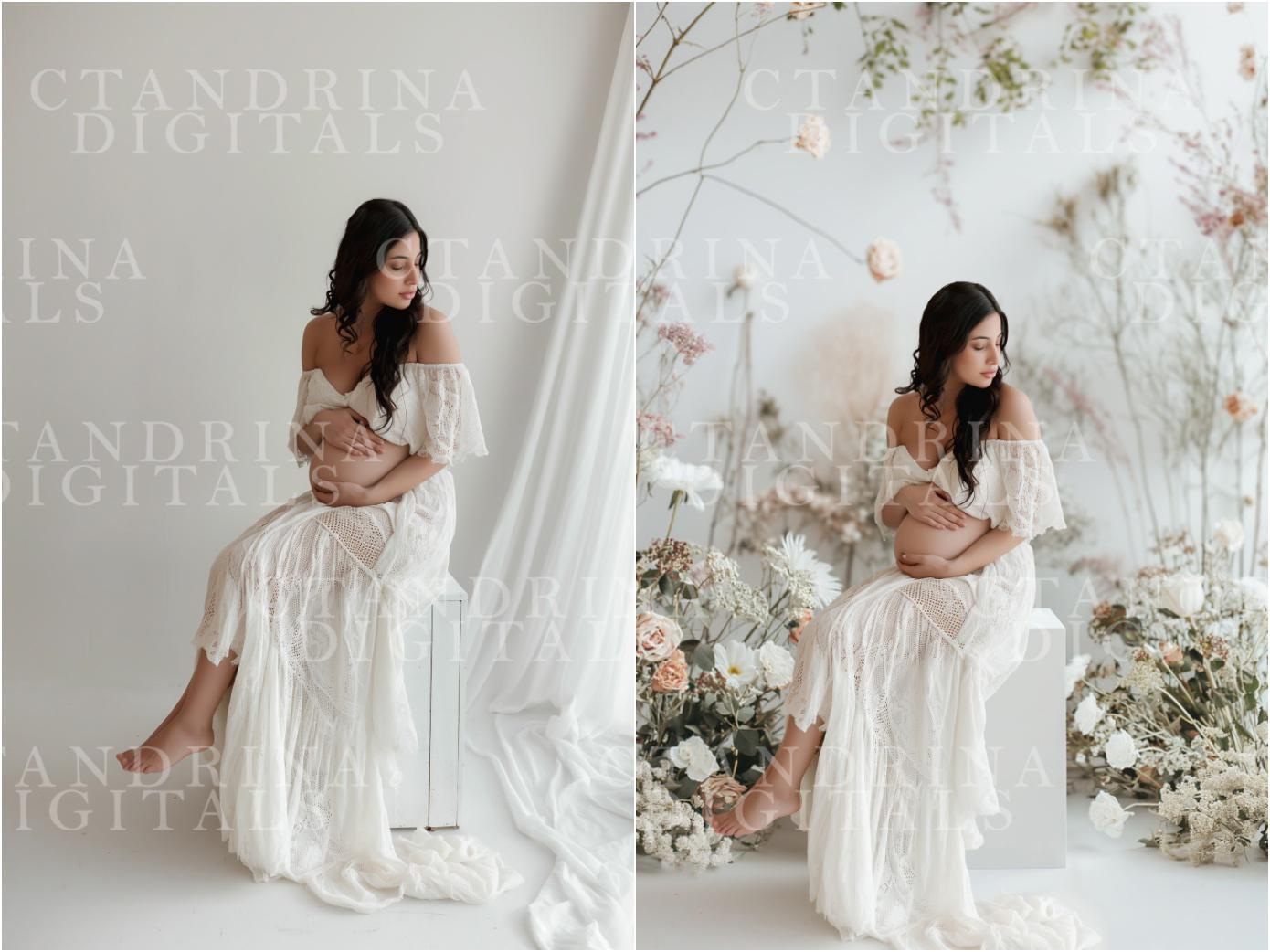Floral Posing Block Digital Backdrops, Photography White Posing Block Digital Backgrounds, Maternity Digital Backdrops, Floral Backdrops