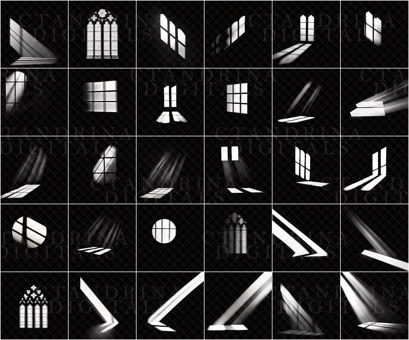 Window Shadow Overlays for Photoshop, Window Light Overlays, Digital Window Light, Window Lights, Backdrop Window Shadows, Collection 2