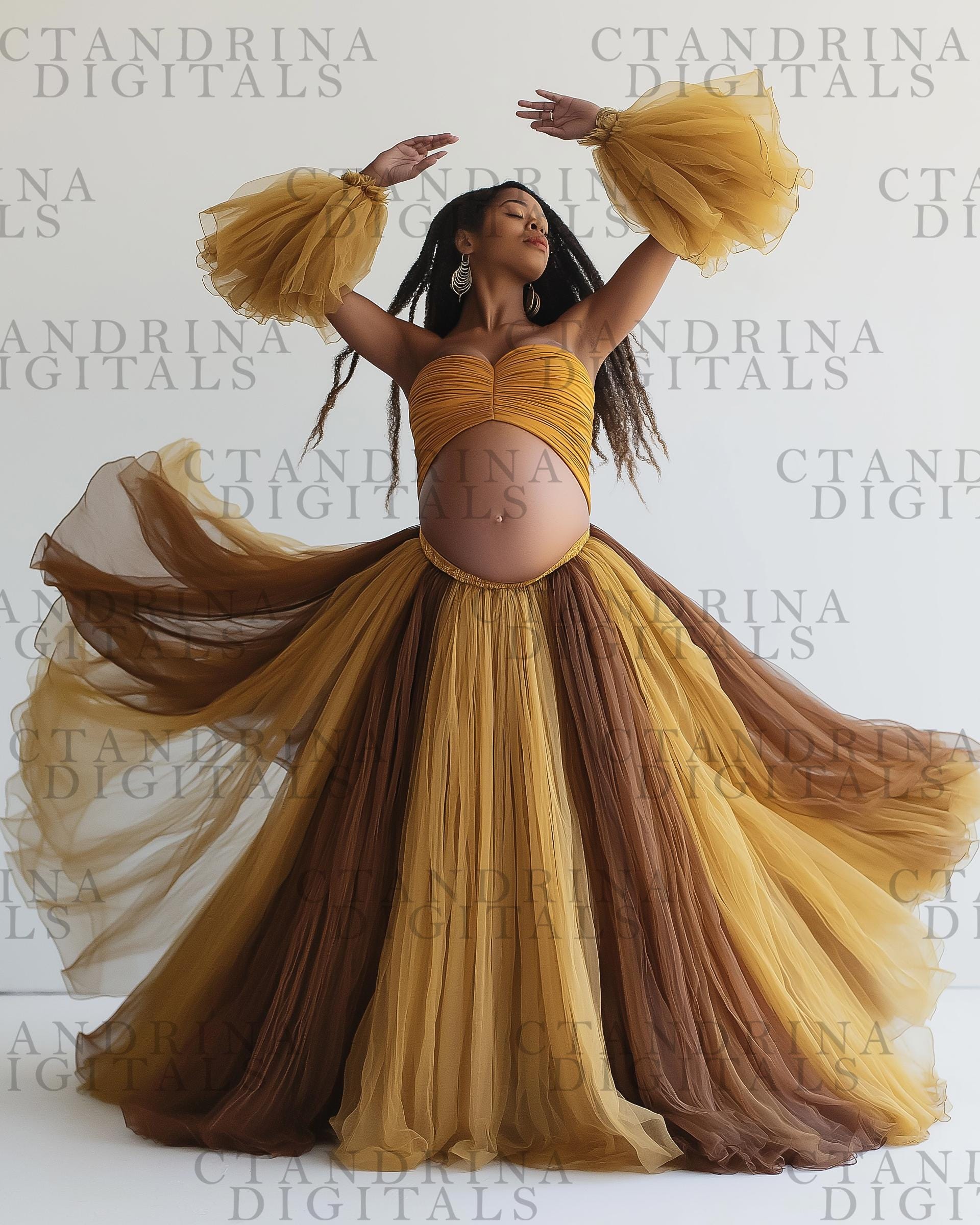 Flowing Maternity Skirt Digital Backdrops, Colorful Maternity Gown Backdrops, Maternity Digital Backdrops for Photoshop Composite, Tutorial