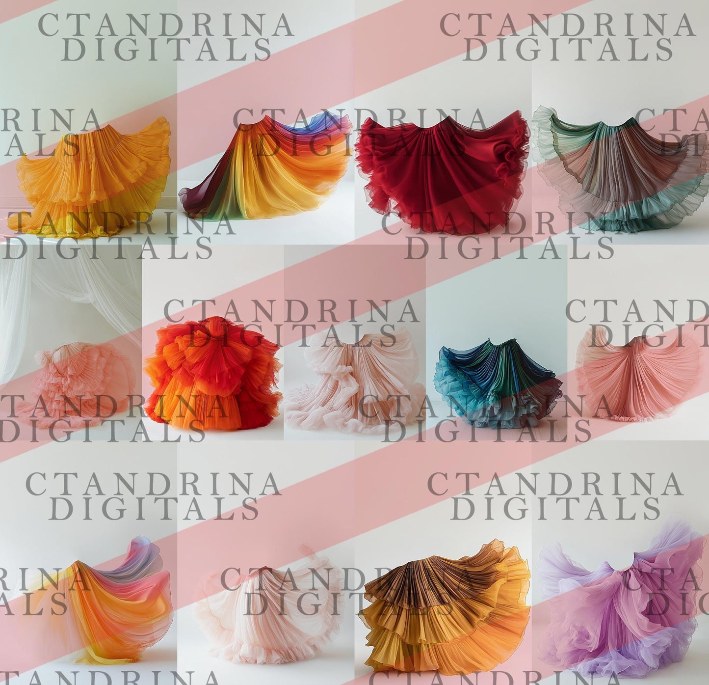 Flowing Maternity Skirt Digital Backdrops, Colorful Maternity Gown Backdrops, Maternity Digital Backdrops for Photoshop Composite, Tutorial