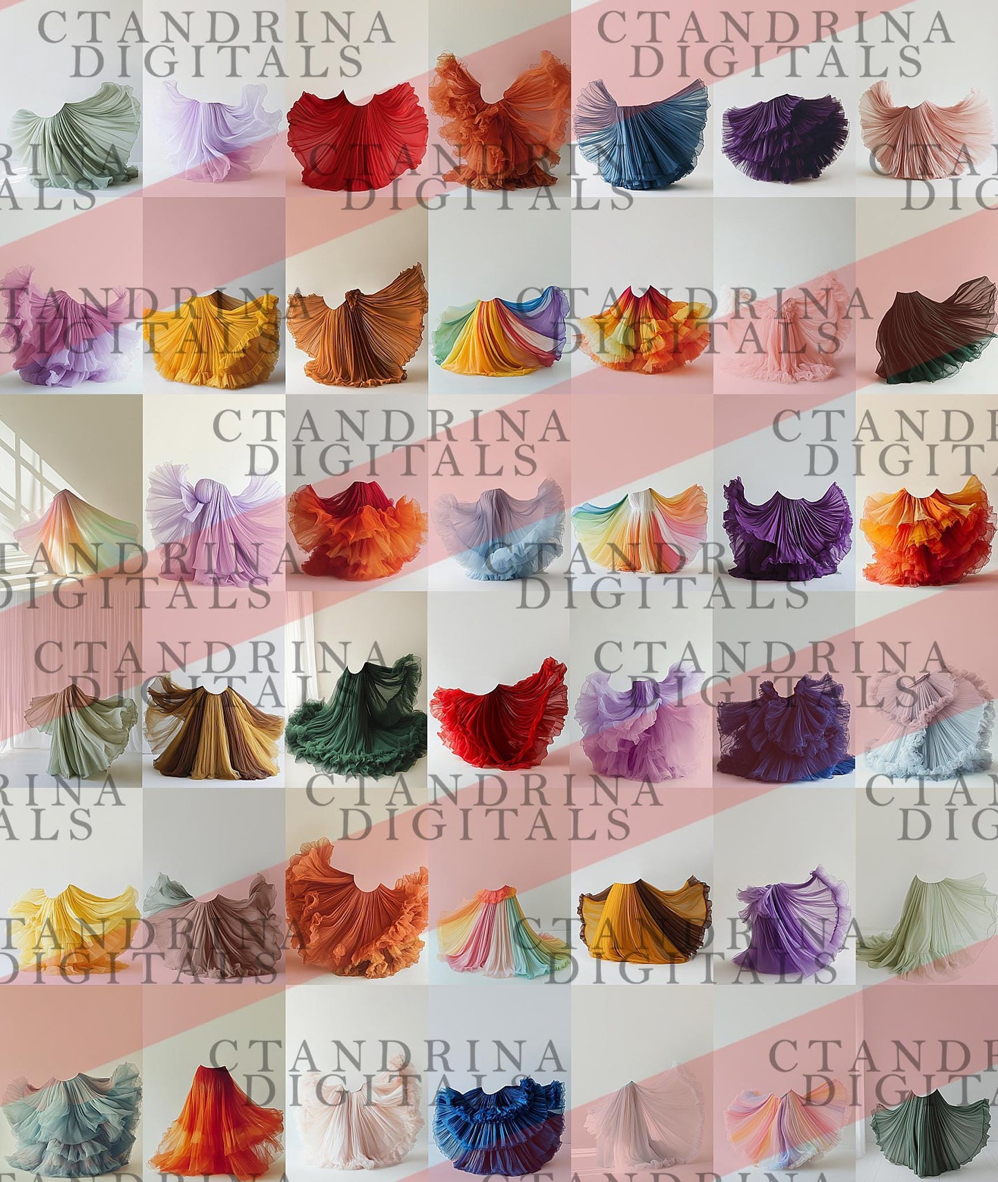 Flowing Maternity Skirt Digital Backdrops, Colorful Maternity Gown Backdrops, Maternity Digital Backdrops for Photoshop Composite, Tutorial