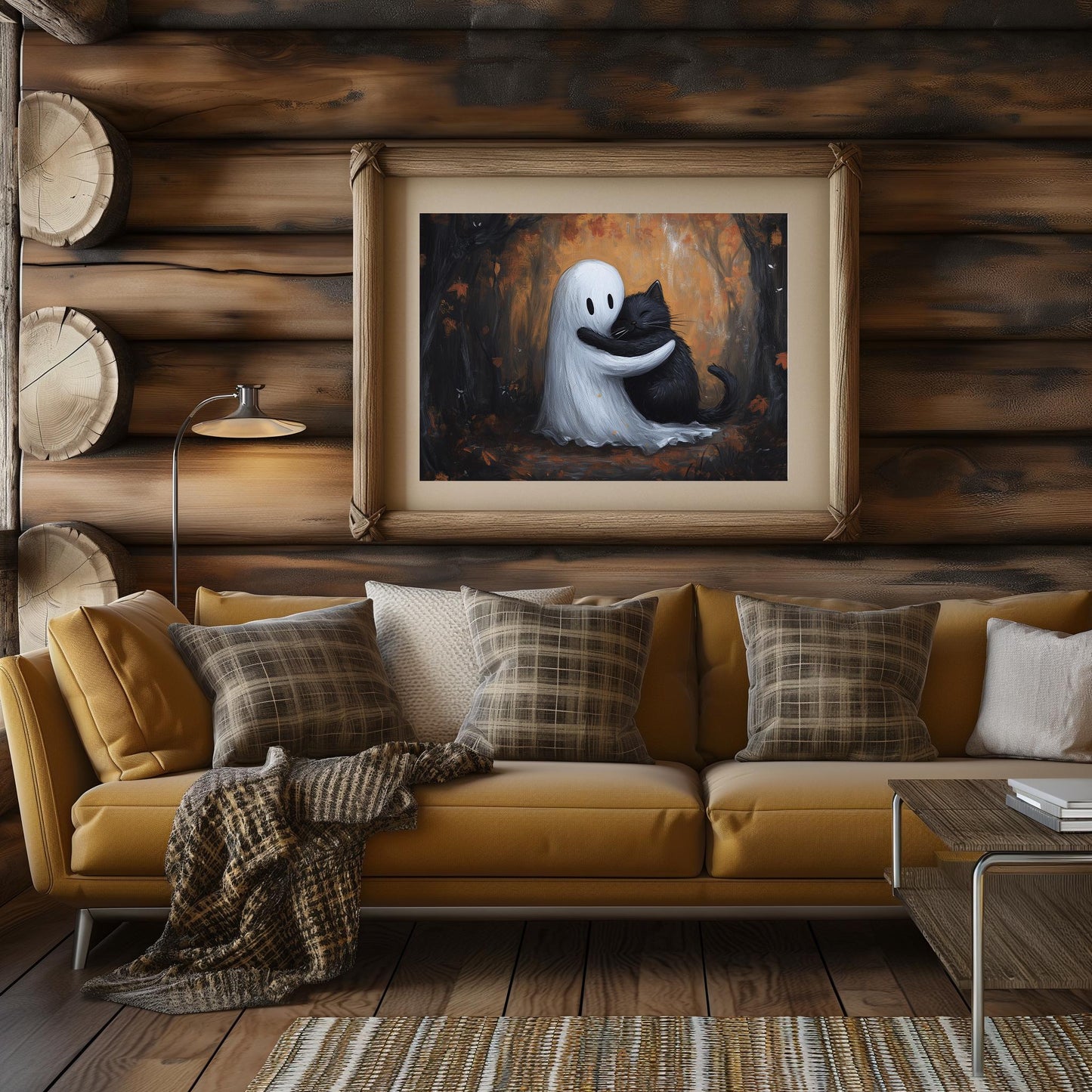 Ghost Hugging A Black Cat Fall PRINTABLE