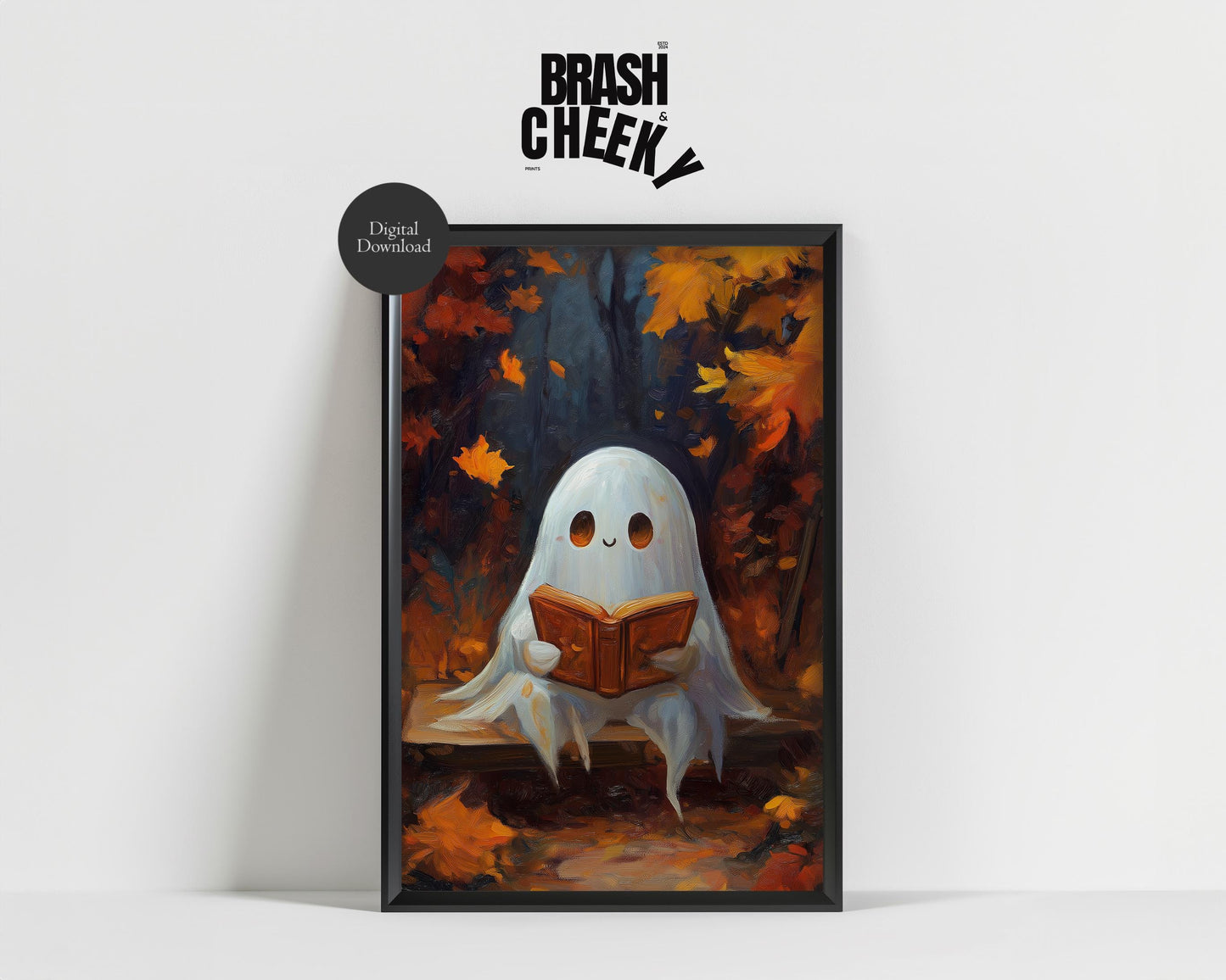 Fall Ghost Reading A Book PRINTABLE