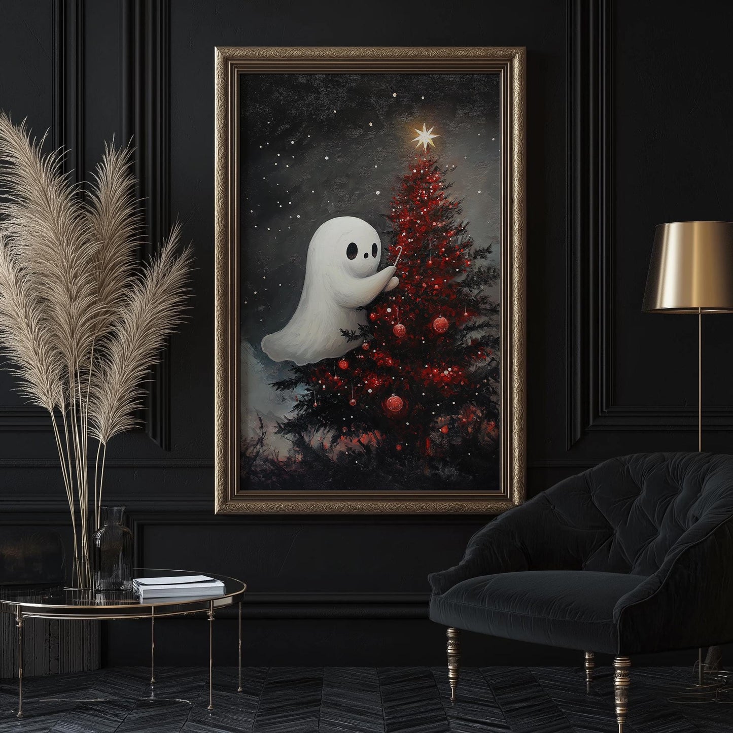 Ghost Putting Up the Christmas Tree PRINTABLE