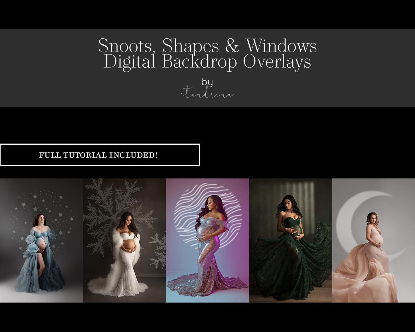 Snoot and Shape Digital Backdrop Overlays, Maternity Backdrop Overlays, Digital Backdrops With Tutorial, High Quality Photoshop Overlays