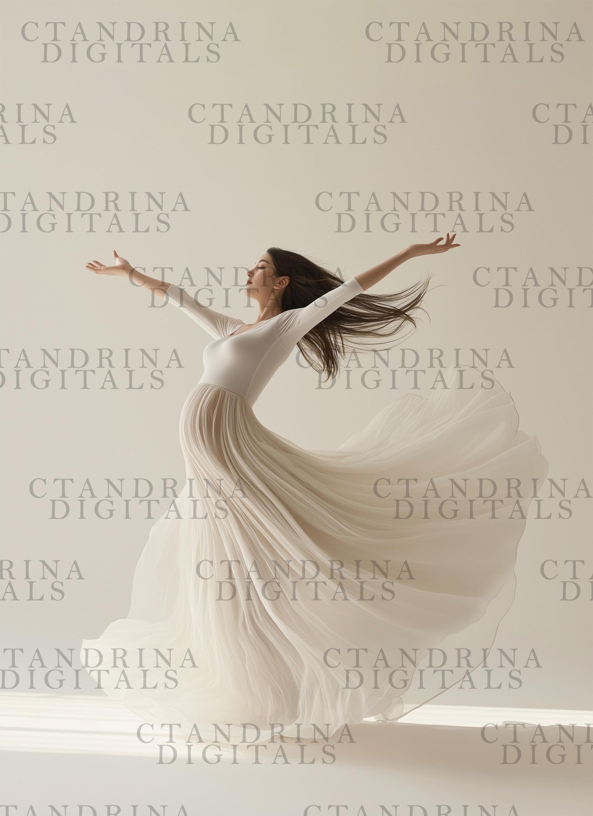 Flowing Maternity Skirt Digital Backdrops, White and Beige Maternity Gown Backdrops, Maternity Digital Backdrops for Photoshop Composite