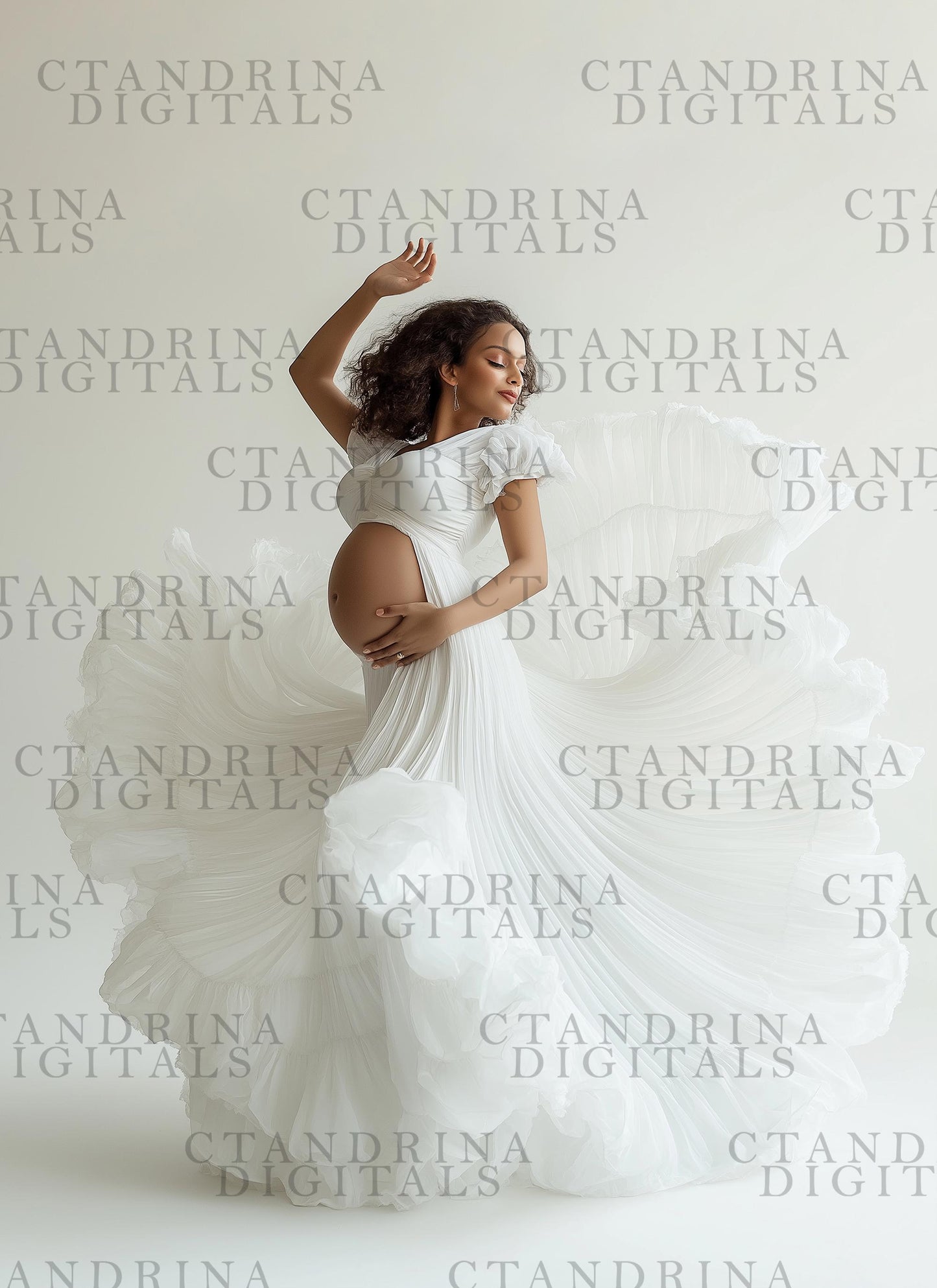 Flowing Maternity Skirt Digital Backdrops, White and Beige Maternity Gown Backdrops, Maternity Digital Backdrops for Photoshop Composite