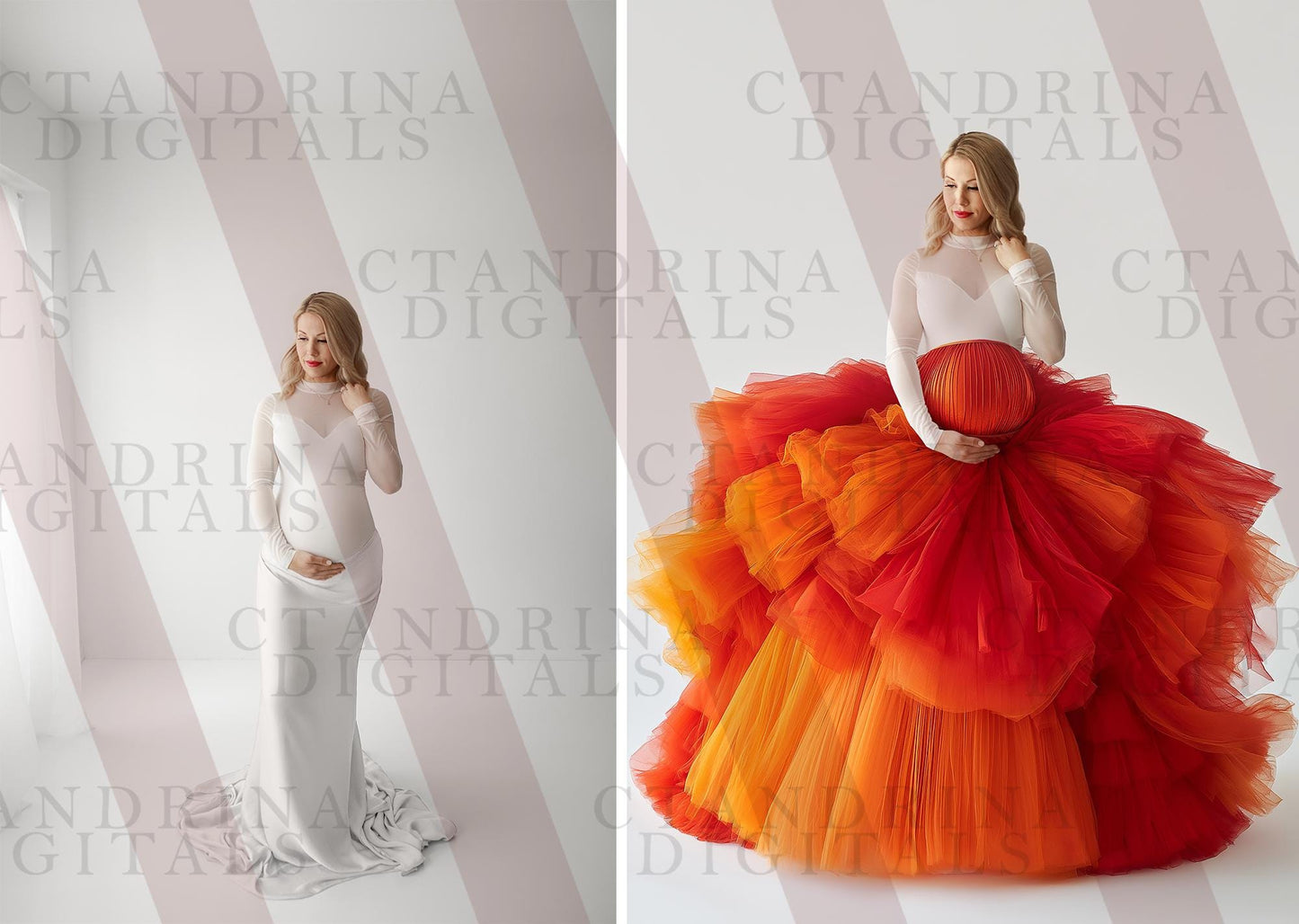 Flowing Maternity Skirt Digital Backdrops, Colorful Maternity Gown Backdrops, Maternity Digital Backdrops for Photoshop Composite, Tutorial