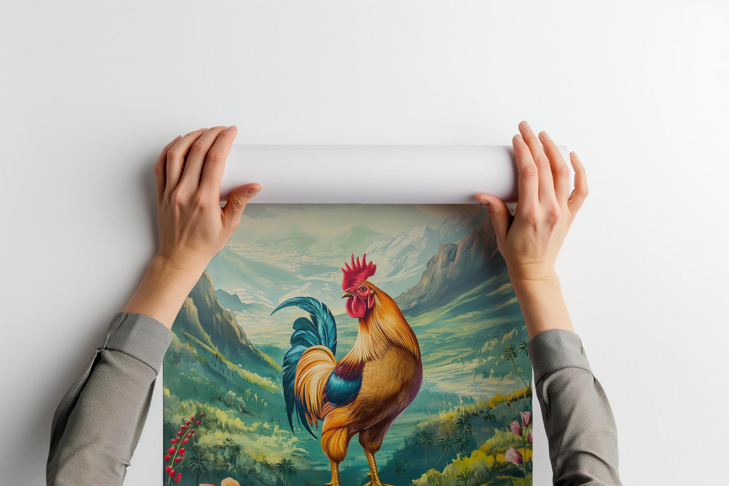 Hawaiian Rooster Mountain Top PRINTABLE