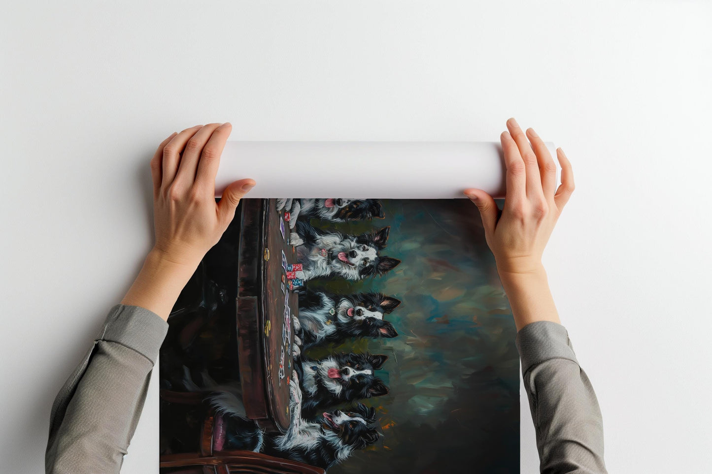 Border Collies Playing Poker PRINTABLE