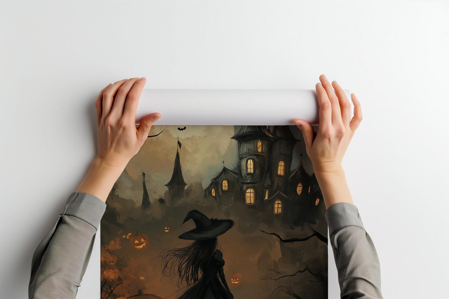 Fall Witch and Haunted House PRINTABLE