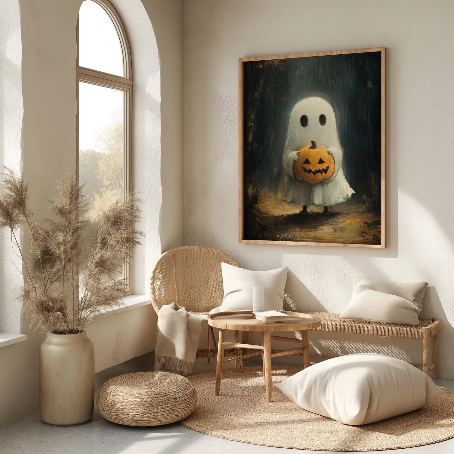 Cute Ghost Holding A Pumpkin PRINTABLE