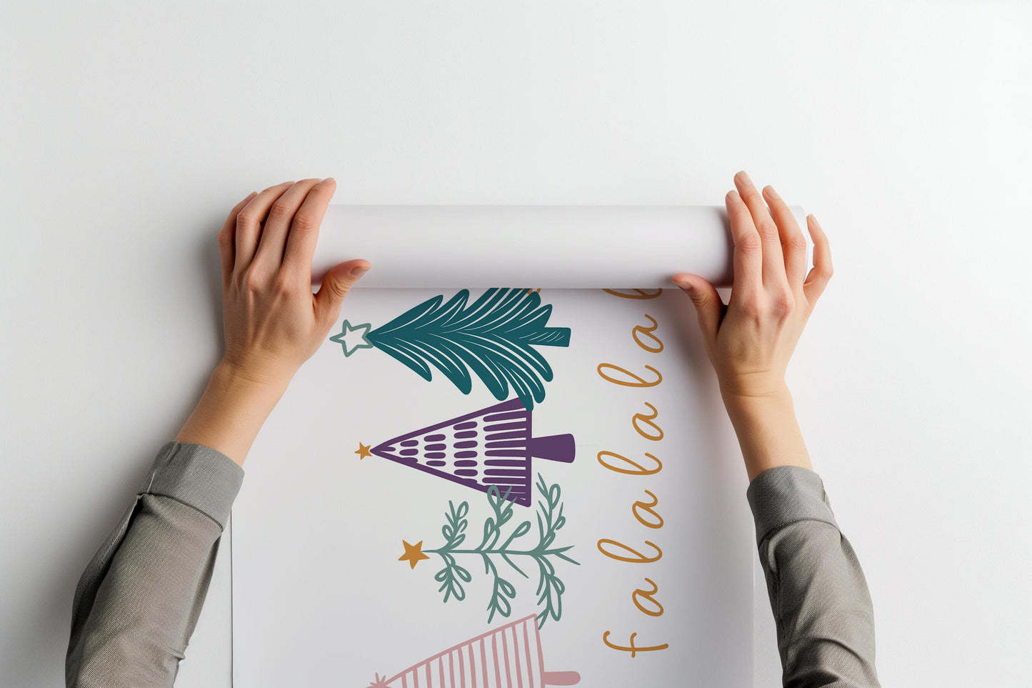 Hand Drawn Christmas Tree Falalalala PRINTABLE