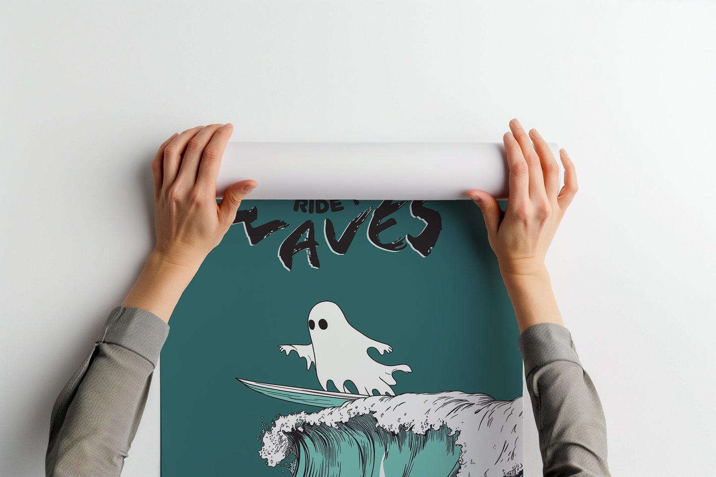 Ride The Waves Ghost Surfer PRINTABLE