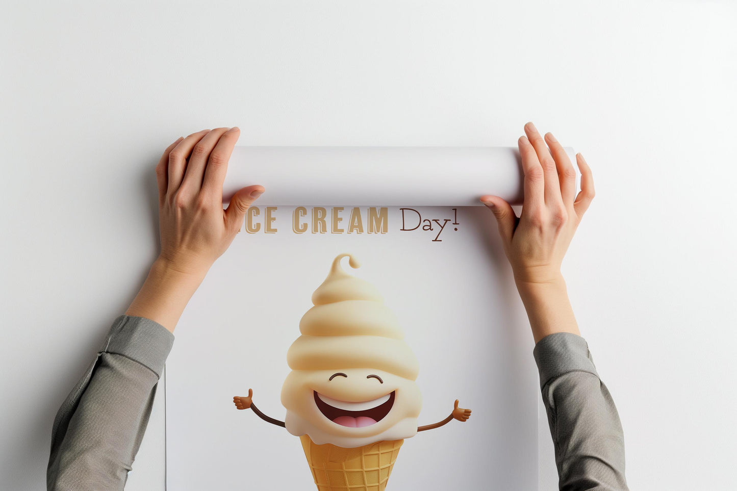 Hip Hip Hooray It's National Ice Cream Day PRINTABLE