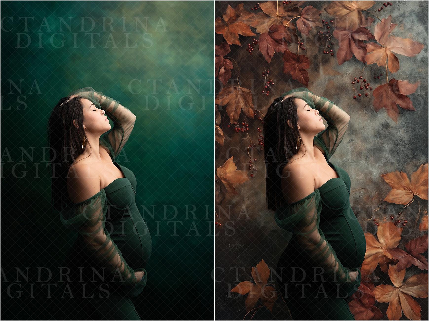 Fall Foliage Texture Digital Backdrop Overlays