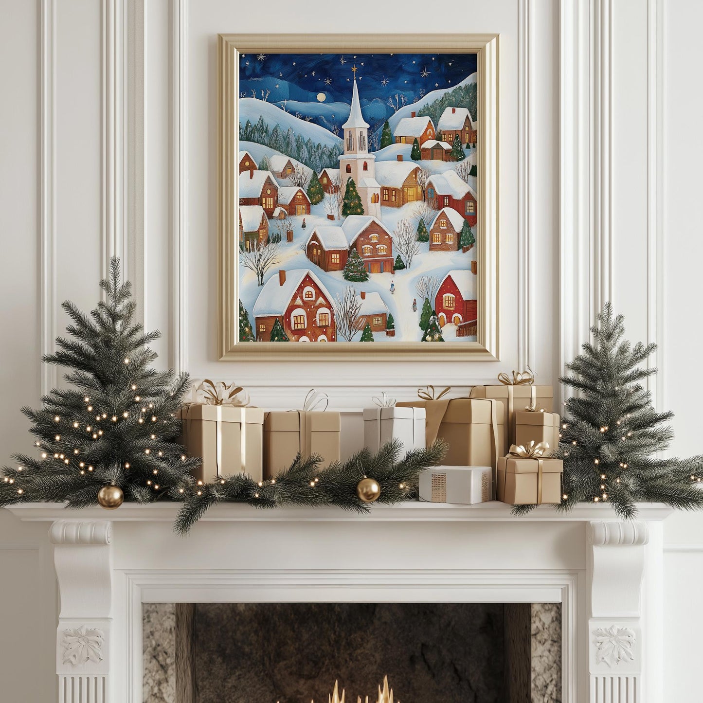 Christmas Folk Art Painting PRINTABLE