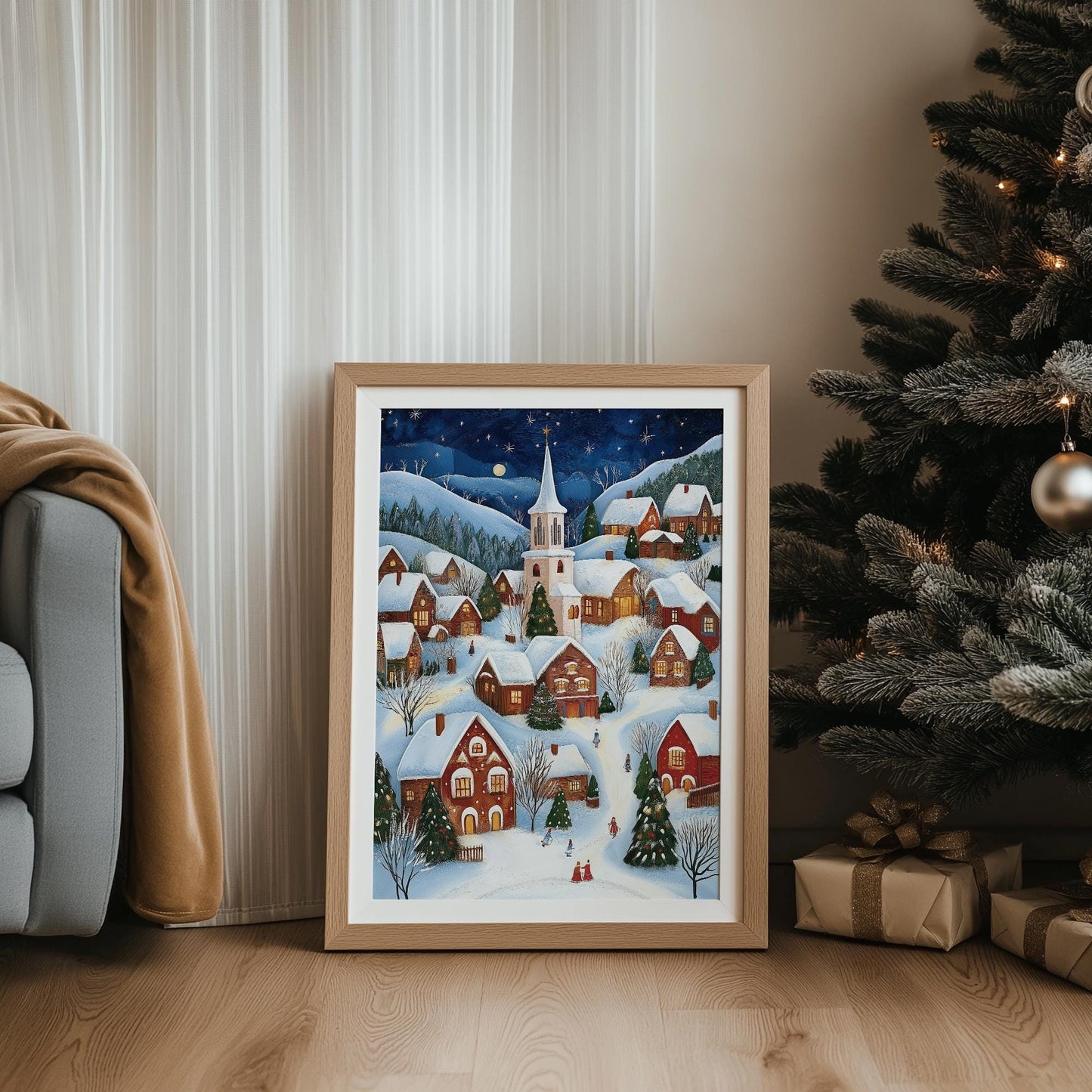 Christmas Folk Art Painting PRINTABLE