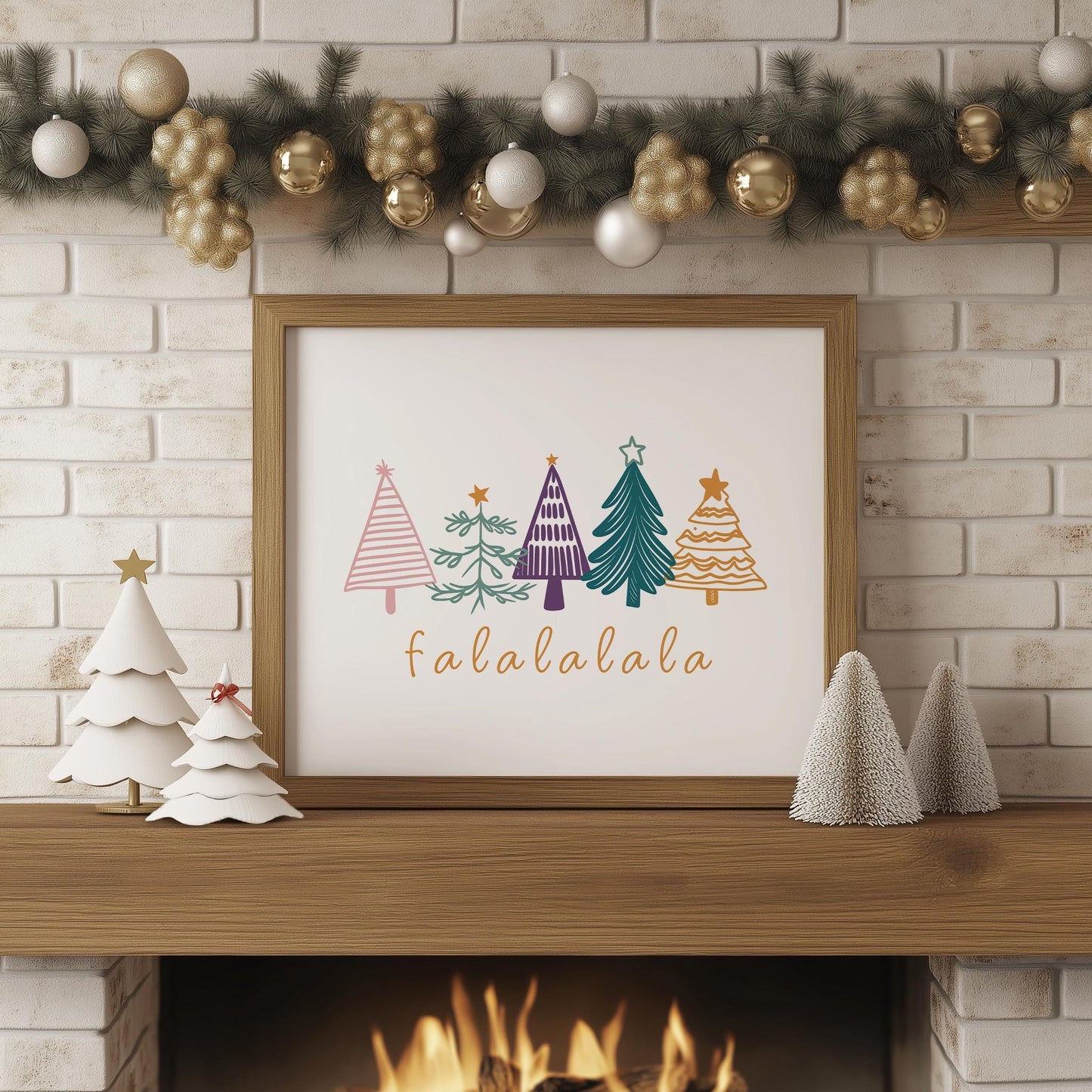 Hand Drawn Christmas Tree Falalalala PRINTABLE