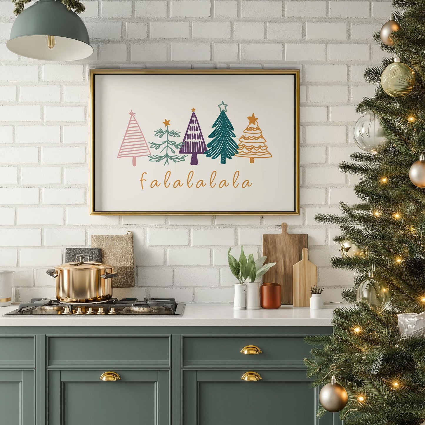 Hand Drawn Christmas Tree Falalalala PRINTABLE