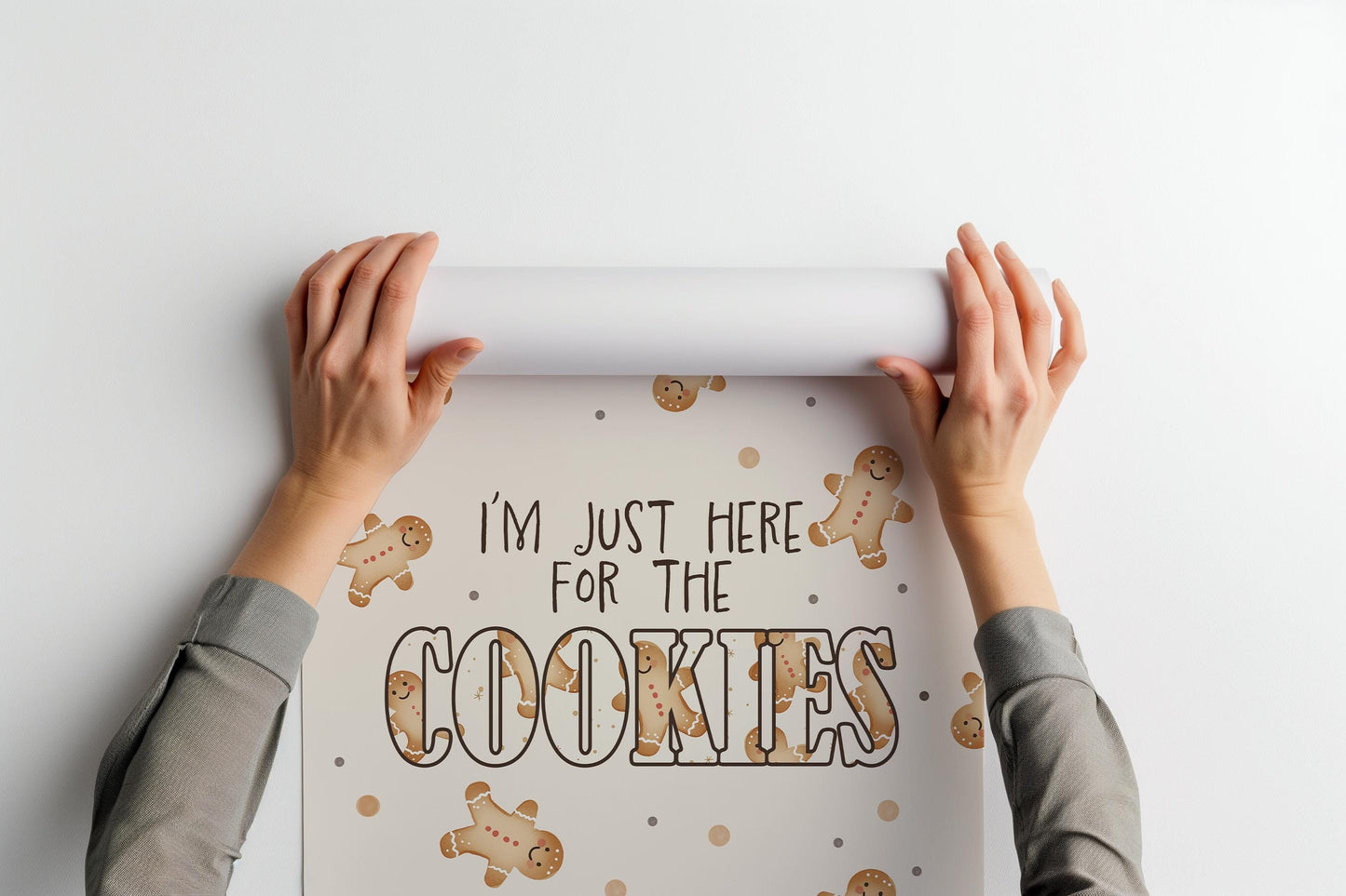 Funny "I'm Just Here for the Cookies" Gingerbread Man PRINTABLE