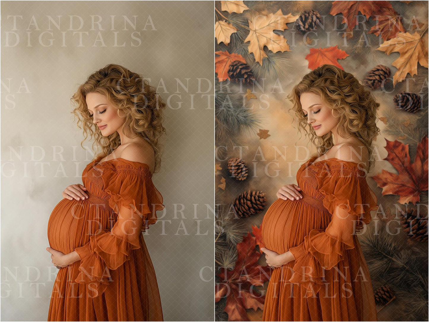 Fall Foliage Texture Digital Backdrop Overlays