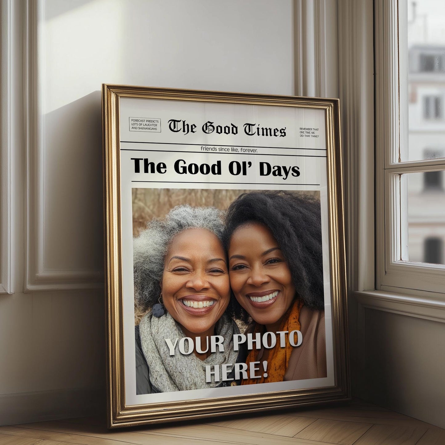 Customizable Newspaper Good Ol' Days PRINTABLE, Gifts for your BFF, Gifts for Her, Gifts for Him, Personalized Best Friend Gifts, Quick Gift
