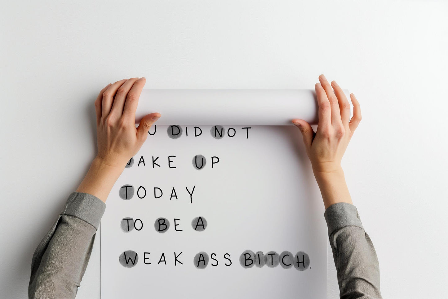 You Did Not Wake Up Today To Be A Weak Ass Bitch PRINTABLE, Funny Inspirational Digital Print, Quote Wall Art, Hand Drawn, Instant Download
