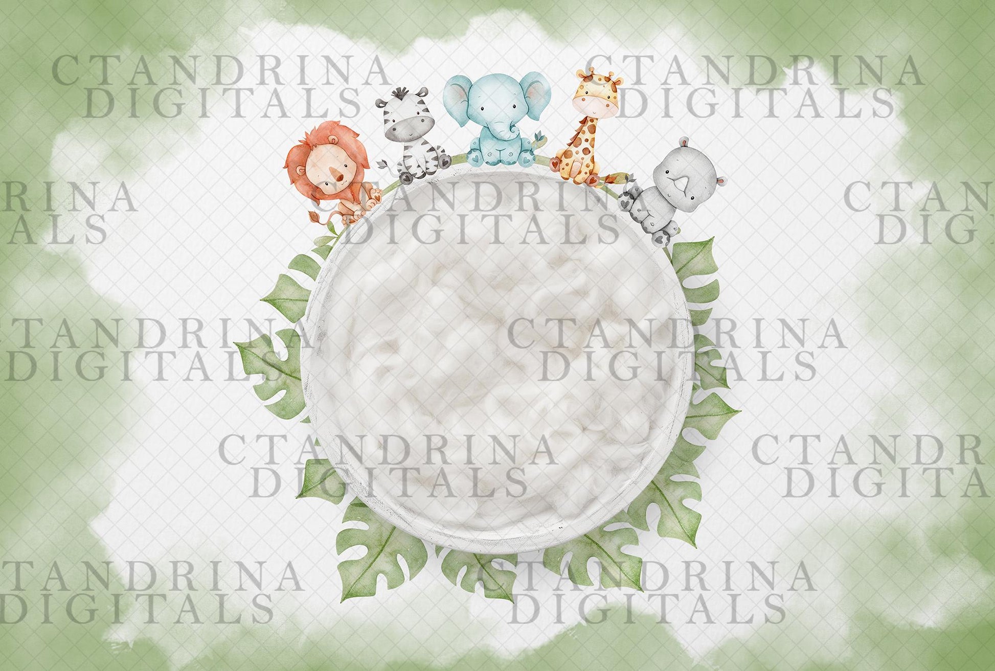 Safari Animals Newborn Digital Backdrop