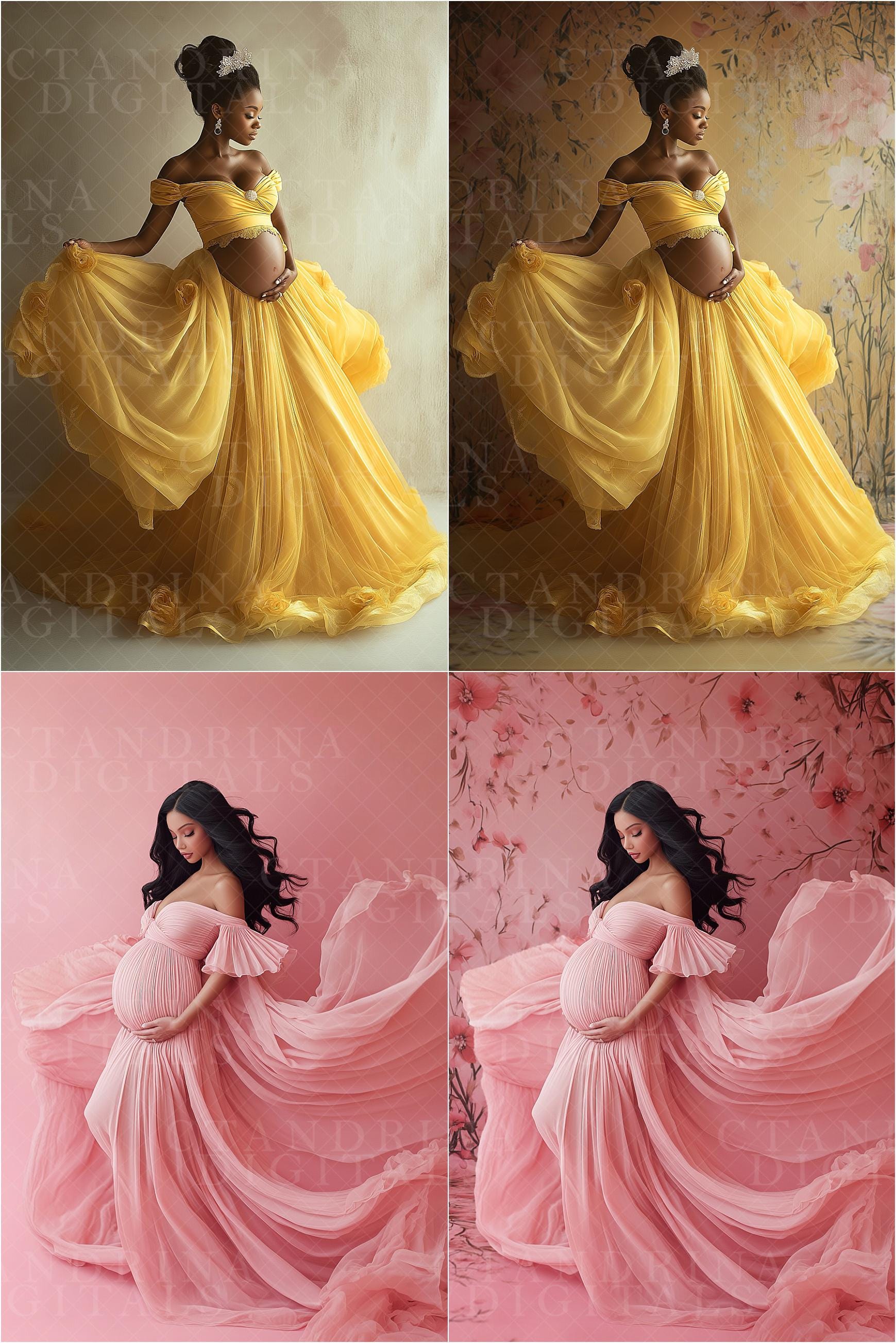 Painted Floral Sweep Digital Backdrop Overlays, Maternity Digital Backdrops, Studio Seamless Paper Overlays, Fine Art Photoshop Backdrops