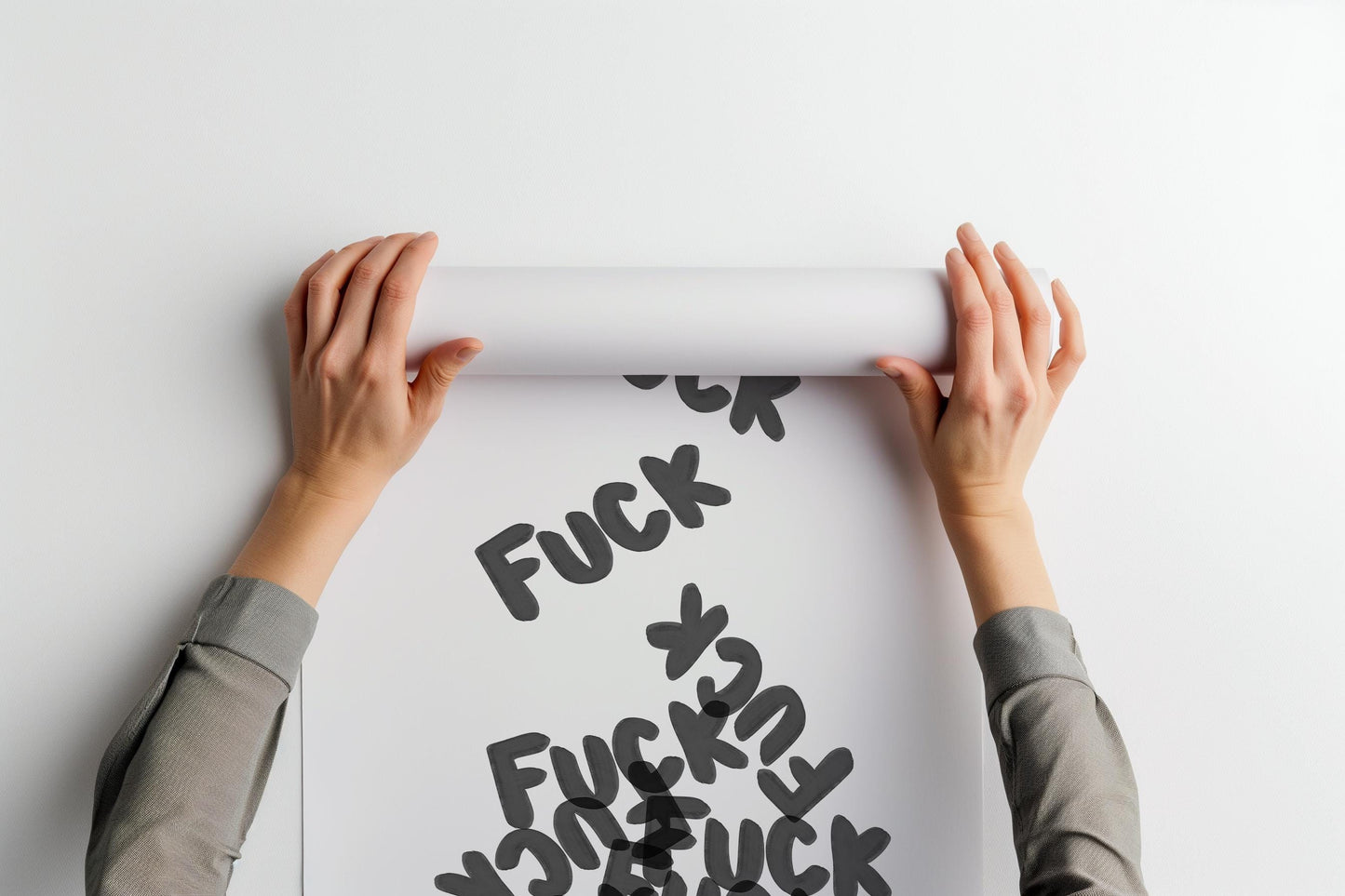 FUCK Pile PRINTABLE, Bold Digital Print, Quote Wall Decor, Minimalist Printable Art, Hand Drawn Stacked Text Decor, Vulgar DIY Decor