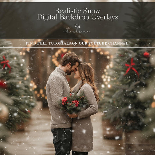 Realistic Snow Overlays for Photoshop, Snowflake Overlays, Dreamy and Realistic Snow Filters for Photoshop, Winter Overlays for Photography