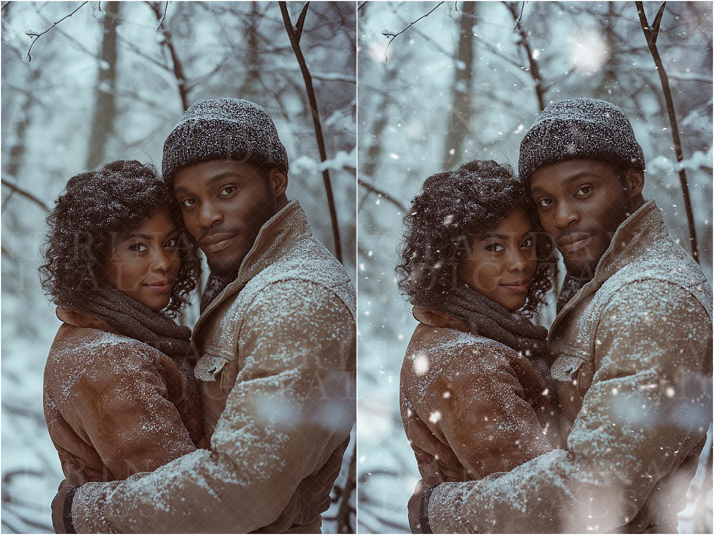 Realistic Snow Overlays for Photoshop, Snowflake Overlays, Dreamy and Realistic Snow Filters for Photoshop, Winter Overlays for Photography