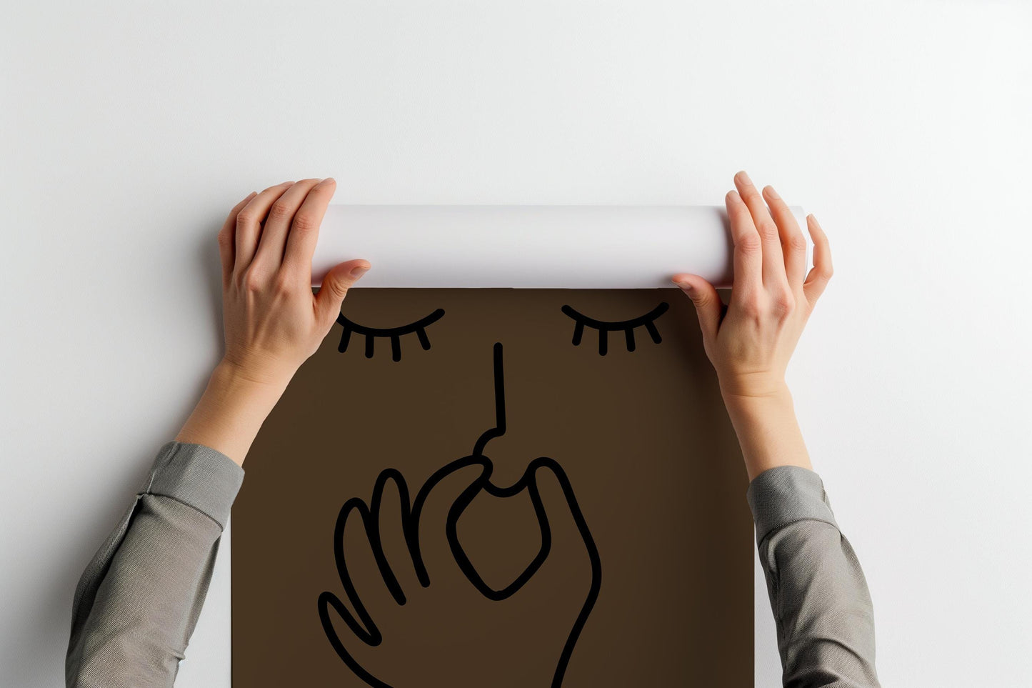 Hand Drawn Plugging Nose Bathroom PRINTABLE, Stinky Humorous Bathroom Digital Print, Simple Hand Drawn Funny Bathroom Wall Art, Bath Prints