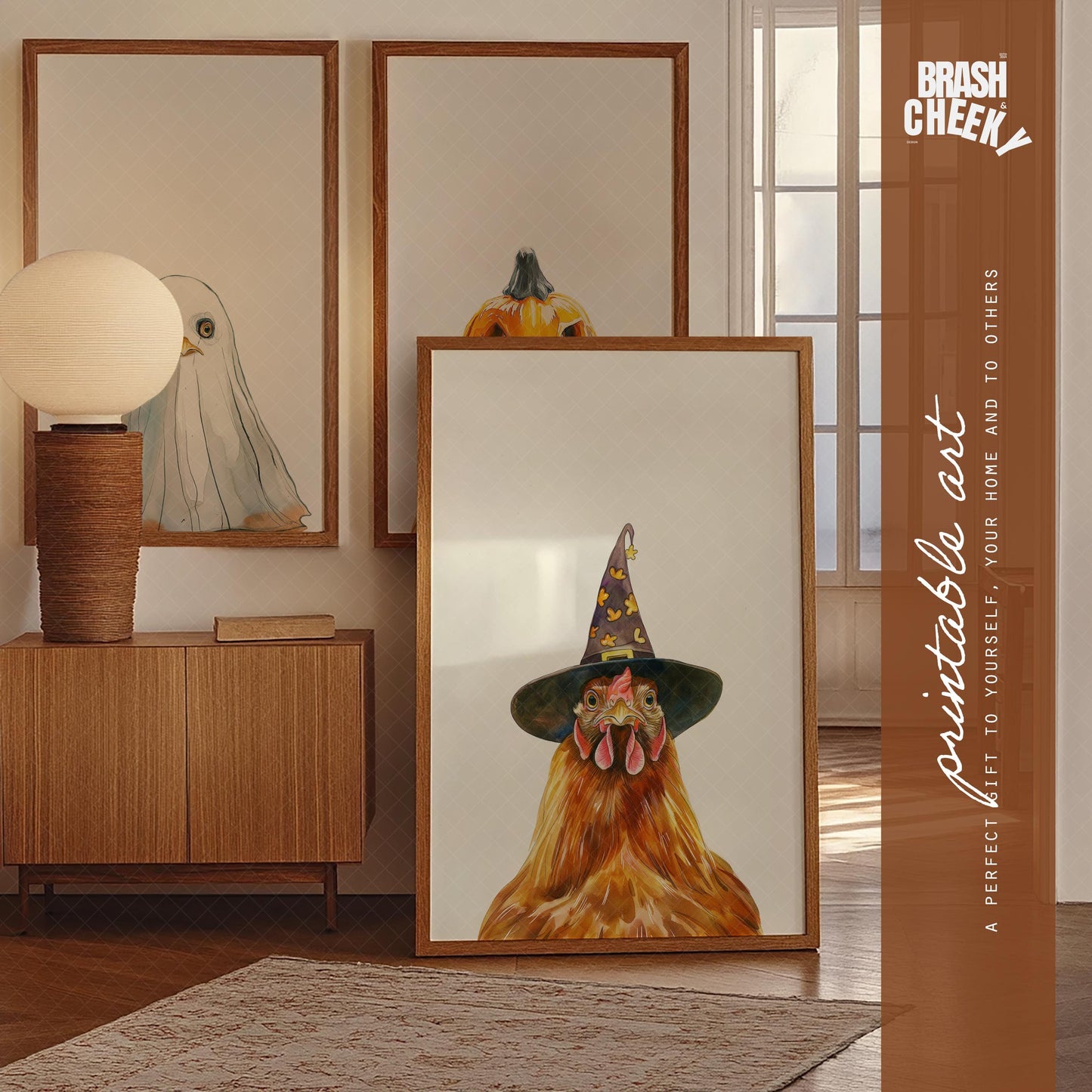 Chicken Halloween Triptych PRINTABLE
